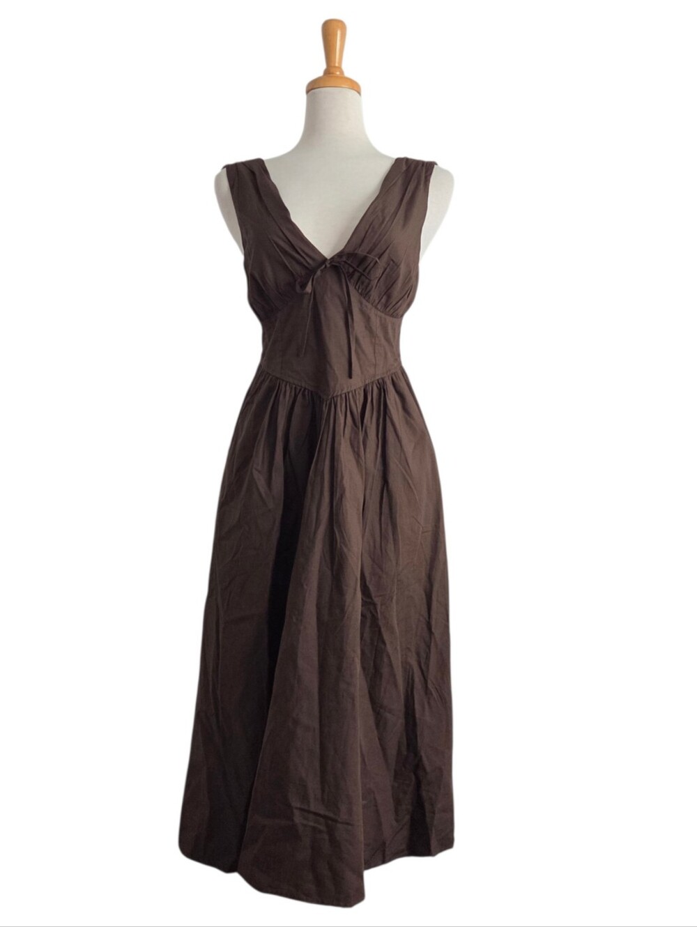 Band Of The Free Brown Midi Dress Women's Size S Cottagecore